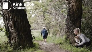 Constipated jogger girl poop scene