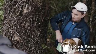 Constipated jogger girl poop scene