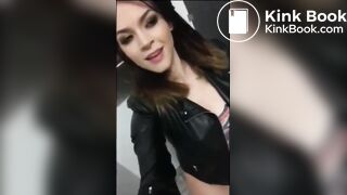 Beautiful girl poops in toilet