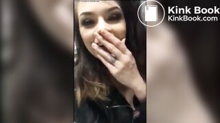 Beautiful girl poops in toilet
