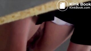 An office lady in government pooped