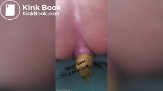 Pushing out a big stinky turd