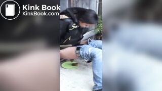 Girl pretends she’s giving birth while pooping