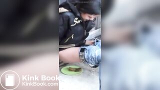 Girl pretends she’s giving birth while pooping