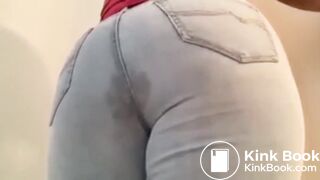 Girl's light grey jeans sharts
