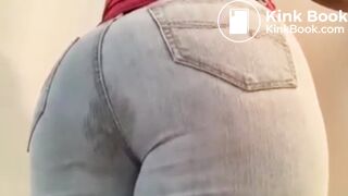 Girl's light grey jeans sharts