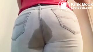 Girl's light grey jeans sharts