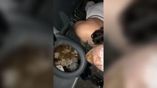 Stupid Whore Eat from Public Toilet 1