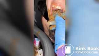 Stupid Whore Eat from Public Toilet 1