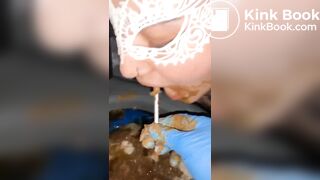 Stupid Whore Eat from Public Toilet 1