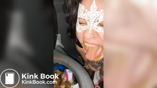 Stupid Whore Eat from Public Toilet 1