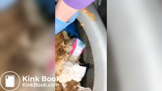 Stupid Whore Eat from Public Toilet 1