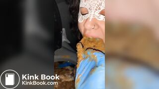 Stupid Whore Eat from Public Toilet 1