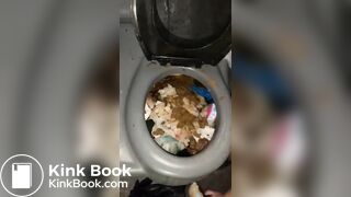Stupid Whore Eat from Public Toilet 1