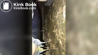 Ruining her pants in the woods..