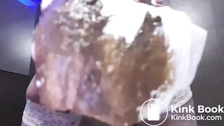 Huge poop in thin white panties
