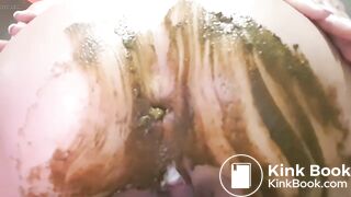 Huge poop in thin white panties