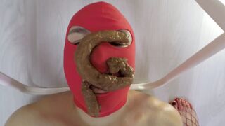 Long shit on his face.