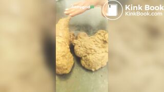 Hot big tits yoga girl shitting a creamy load on th