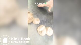 Hot big tits yoga girl shitting a creamy load on th