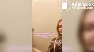 Teen girl caught pooping by friend