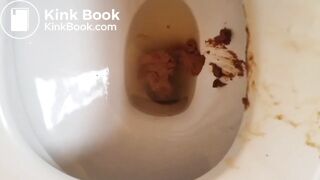 Ebony bbw creamy shit on toilet seat