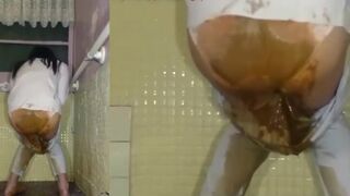 D6 Girl Shit in Panty and then Diarrhea on Floor
