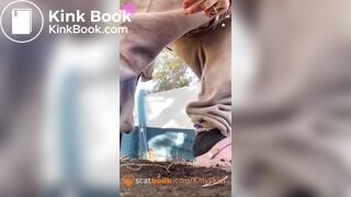 Huge thick public outdoor shit