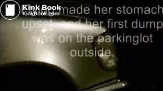 Beautiful girl diarrhea in parking lot