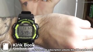 PV holds and releases enema in diaper in shower