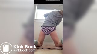 Girl poops purple panties - video 2