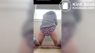 Girl poops purple panties - video 2