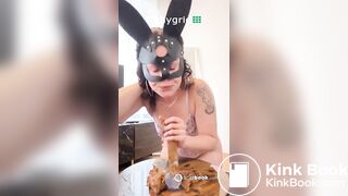 Riding and Shitting on Dildo