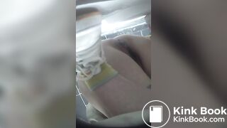 Young Chinese girl poops in toilet, funny dialogue