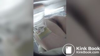 Young Chinese girl poops in toilet, funny dialogue