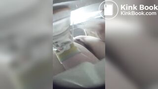 Young Chinese girl poops in toilet, funny dialogue