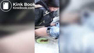 Compilation of girls pretending to give birth to poop