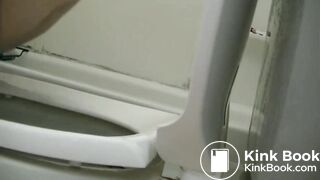 Tattooed girl toilet explosion
