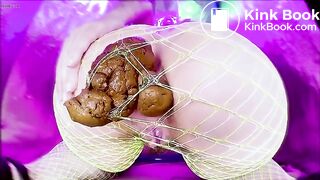 Big load in fishnet panties..