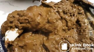 Big panty poop under red dress