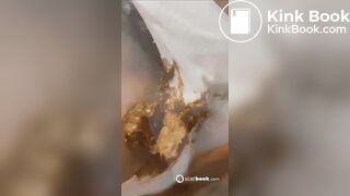 Ebony scat panty smear