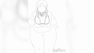 Looks like the bathroom was too tight for her