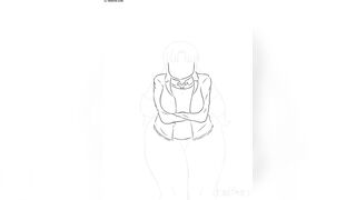 Looks like the bathroom was too tight for her