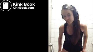 Sexy girl pooping on public toilet - video 2