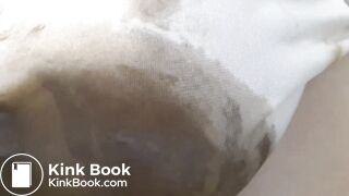 Poop and pee in white panties