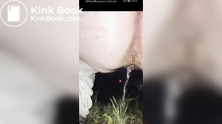 Defecate outside in the dark..