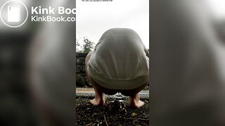 Female is diarrhea in the street