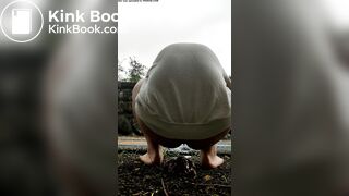 Female is diarrhea in the street