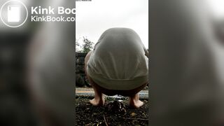 Female is diarrhea in the street