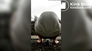 Female is diarrhea in the street